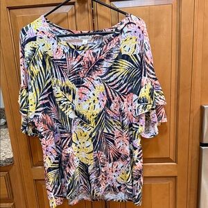 Westport Multicolor Leaf Pattern Top